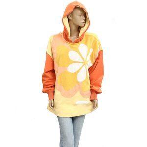 Free People Floral Sweatshirt Hoodie Top Oversized Abstract Applique XS 282167